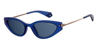 Polaroid PLD 4074/S Polarized PJP/C3 Womens Sunglasses Blue Size 53