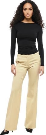 Jil Sander Beige Flared Pleated Pants