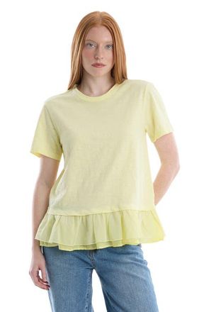 Wilt Short Sleeve Mixed Media Tee in Wax Yellow at Nordstrom, Size X-Small