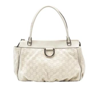 Gucci Pre-owned Handbags, female, White, Size: ONE SIZE Pre-owned Vintage Leather Tote