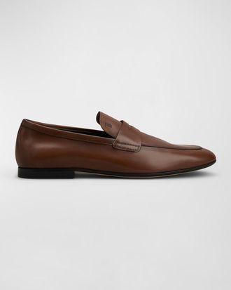 Tod's Mens Smooth Leather Penny Loafers