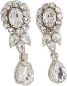 Moschino Royal Crystal Drop Earrings - Dames - Oorbellen - Wit - ONE Size - Katoen - Accessoires