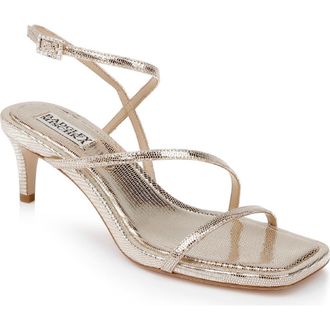 Badgley Mischka Gracelyn Ankle Strap Sandal in Gold Lizard at Nordstrom Rack, Size 11