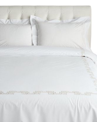 Dea Embroidered Greek Key Bella Percale Duvet Set
