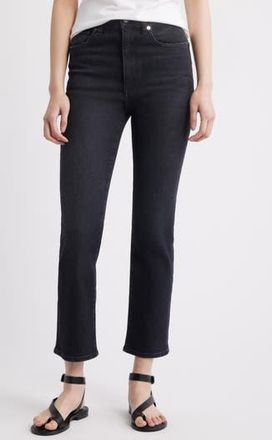 Frame Denim The Pencil Crop High Waist Ankle Slim Straight Leg Jeans in Ultra at Nordstrom Rack, Size 25