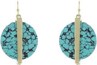 Olivia Welles Jadie Cracked Disc Drop Earrings in Worn Gold-Turquoise at Nordstrom Rack