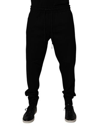 Dolce & Gabbana Mens Black Cotton Blend Jogger Sweatpants Pants Nylon