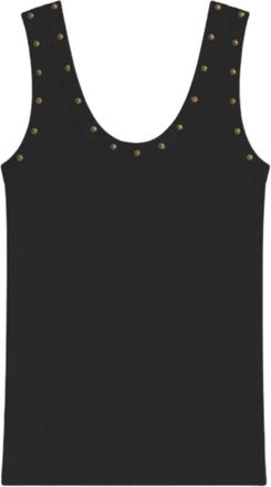 A Paper Kid Studded Tank Top - Dames - Tops zonder mouwen - Zwart - 3XL - Katoen - Tops