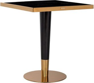 Richmond Interiors Design Bistrotisch Can Roca aus Edelstahl und Kunstmarmor 70 x 70 cm - Schwarz