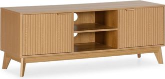 HOMN Mueble Tv 2 puertas 2 huecos efecto Roble