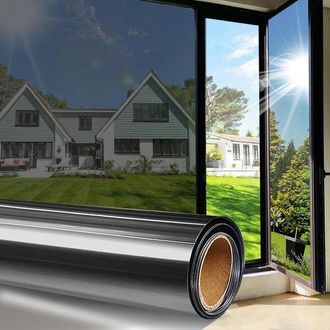 No Brand L&aacute;mina Para Ventanas - L&aacute;mina Unidireccional Para Mayor Privacidad - Resistente Al Calor Y Con Protecci&oacute;n Uv - L&aacute;mina Tipo Espejo - 2 Metros X 50 Cent