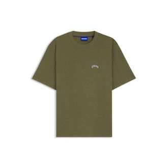HUGO BOSS Regular-fit cotton T-shirt with varsity logo