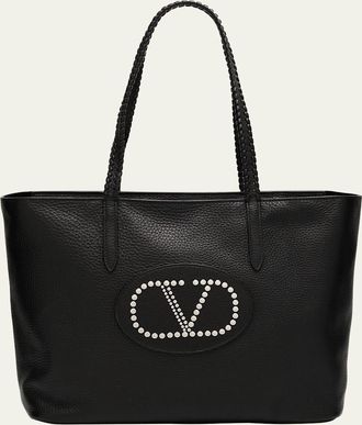 Valentino Garavani Avec Toi Rivet VLOGO Leather Tote Bag