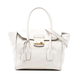 Prada Pre-owned Handbags, female, White, Size: ONE SIZE Pre-owned Leather Satchel Bag