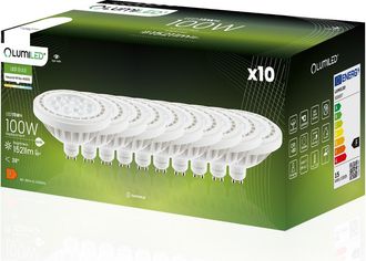 OEM 10 Lampadine Led Gu10 Spotlight Es111 15w = 100w 1521lm 4000k Neutro 38&deg; Lumiled