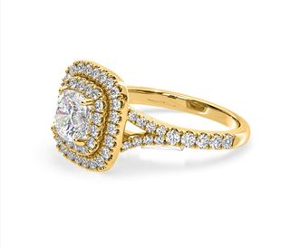 The Diamond Store Anastasia Lab Diamond Halo Engagement Ring in 18K Gold 1.85ct F/VS1