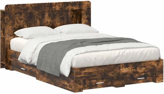 vidaXL Telaio Del Letto Con Storage Rovere Fumo 150 X 200 Cm Vidaxl