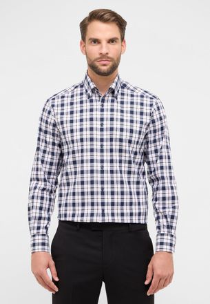 Eterna Langarmhemd ETERNA COMFORT FIT, Herren, Gr. 42, Normalgr&ouml;ssen, navy, Twill, 100% Baumwolle, normal, Manschette, Hemden Langarmhemd, NON IRON (b&uuml;gelfre