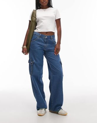Levi's Superlow - Jeans cargo ampi blu medio