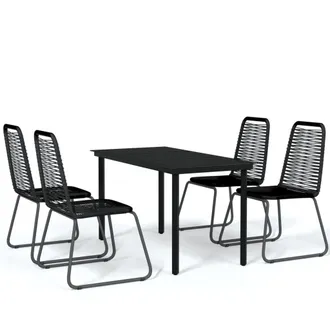 vidaXL Juego De Comedor Para Jard&iacute;n 5 Piezas Negro Vidaxl