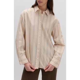 M&S Collection Stripe Shirt in Beige at Nordstrom, Size 10