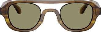 Giorgio Armani 0ar8247 Translucent Brown Acetate Sunglasses with Olive Green Lenses