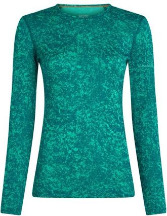 Icebreaker Merino 200 Oasis L/S Crewe Moss Bloom Aop Merinounterw&auml;sche f&uuml;r Damen | t&uuml;rkis