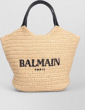 Balmain mini crochet beach bag