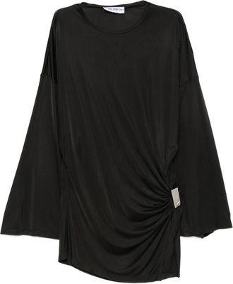 The Attico Draped-detail Long-sleeve Mini Dress