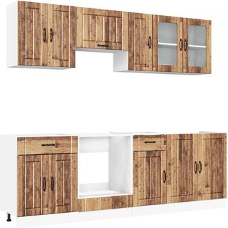 vidaXL Vidaxl - Mueble Cocina Kalmar Madera Vieja 8 Pzas Madera Contrachapada