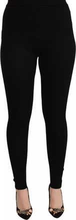 Dolce & Gabbana Black High Waist Stretch Pants Womens Tights