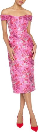 Theia Chantel Off Shoulder Dress