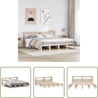 vidaXL vidaXL Letto matrimoniale - Giroletto con Testiera 180x200 cm Massello Pino