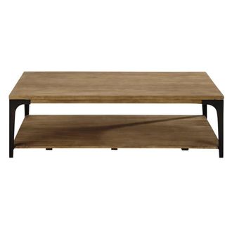 Maisons du monde Mesa de centro de mango macizo y metal L.130