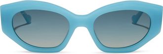 DIFF Eyewear 52mm Margot Faceted Oval Sunglasses in Paradiso Grey Gradient at Nordstrom Rack
