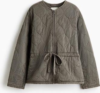 H&M Quilted Twill Jacket in Gray at Nordstrom, Size Xx-Large
