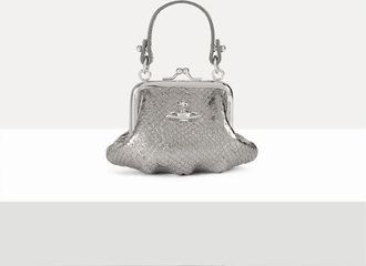 Vivienne Westwood Mini Granny Frame Purse Python-effect Emboss Iron
