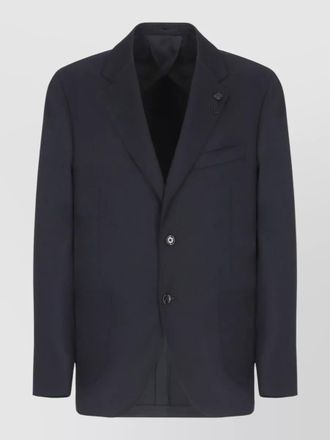 Lardini single breasted wool blazer peak lapel