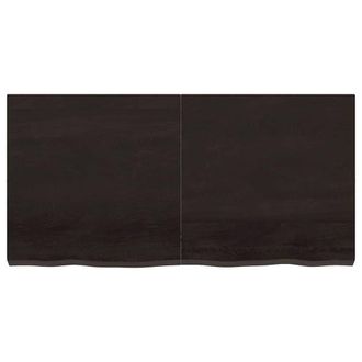 Berkfield Home Table Top Dark Grey 120x60x(2-6) cm Treated Solid Wood Oak