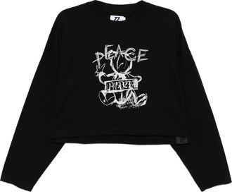 Izzue T-shirt in cotone con grafica - Nero