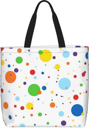 Generic Women Handbag Polka Dot Colorful Ladies Shopping Shoulder Bag Folding Reusable Crossbody Bags, For Wedding, Work, Gym, Swim, Christmas