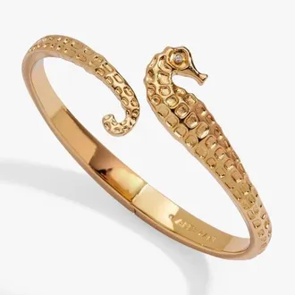 Alex and Ani Seahorse Bypass Cuff in Gold at Nordstrom