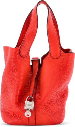 Hermès Picotin Lock Bag Clemence PM bucket bag - Rosso
