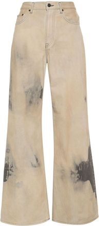 Acne Studios bleached-effect wide-leg jeans - women - Recycled Cotton/Organic Cotton - 25/32 - Neutrals