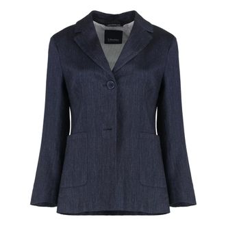 Max Mara Blazers, female, Blue, Size: XS Derna Linen Blazer