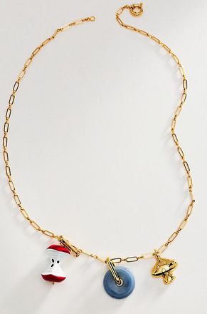 Timeless Pearly Fruity Mushroom Stone Charm Necklace