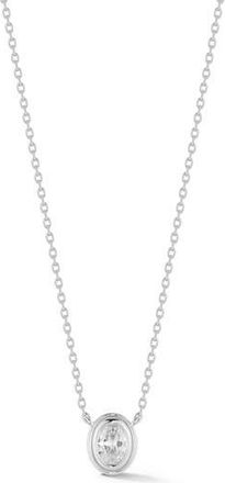 Glaze Jewelry Oval Cut Cubic Zirconia Pendant Necklace in Silver at Nordstrom Rack