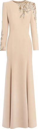 Jenny Packham Abito lungo Honor con paillettes - Toni neutri