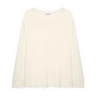 Fiorella Rubino Jersey de viscosa con cuello barco - Knitwear - Mujer - Blanco - 2XL