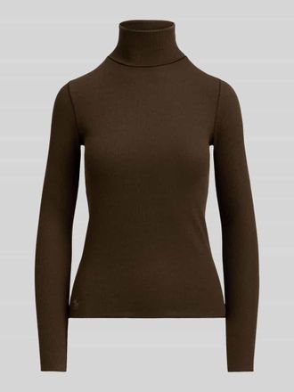 Polo Ralph Lauren Slim Fit Rollkragenpullover aus Baumwoll-Lyocell-Mix in Dunkelbraun, Gr&ouml;&szlig;e XXL